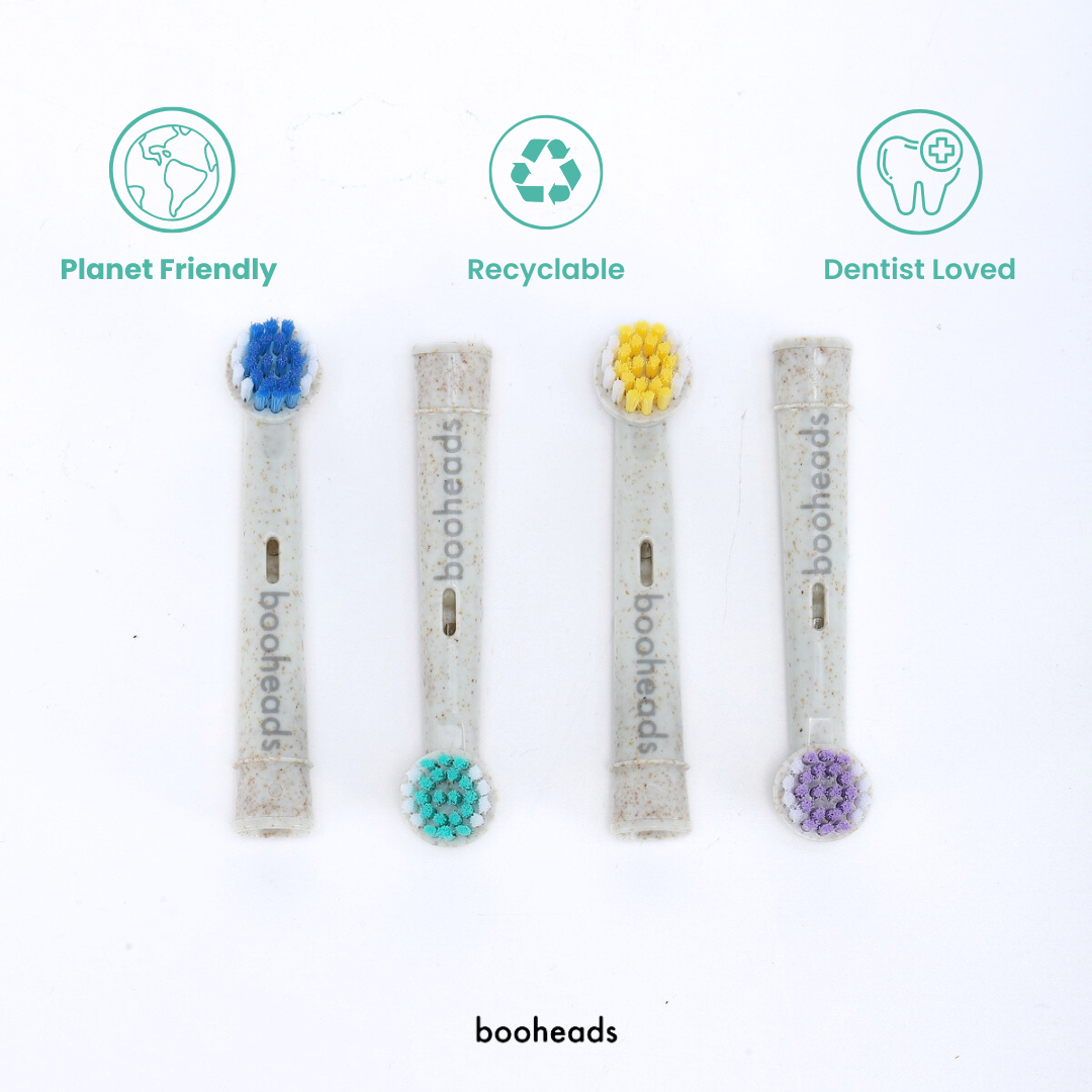 Oraboo - Wheat Straw Plant Based Electric Toothbrush Heads Compatible with OralB* 4PK