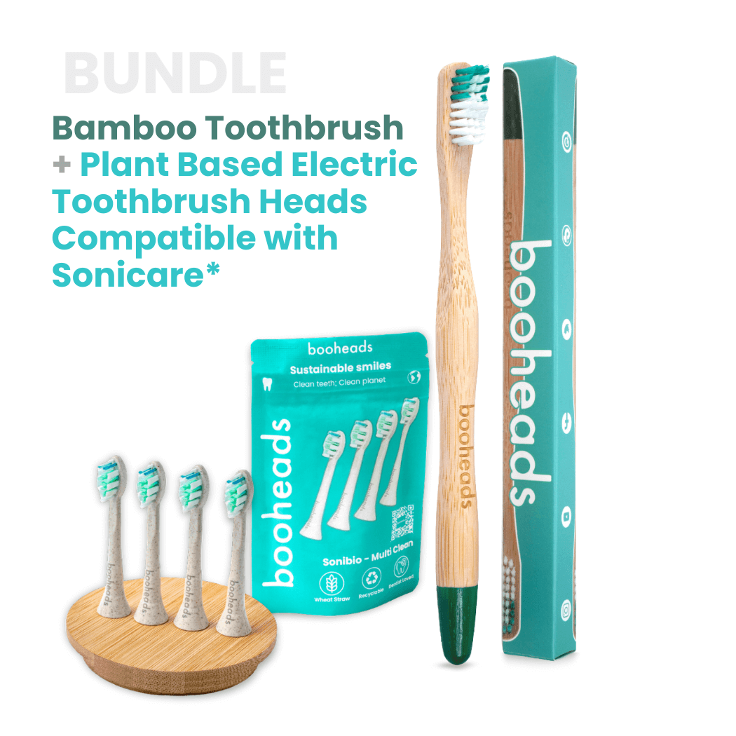 Bamboo Toothbrush Bundle + Plant Based Heads Compatible with Sonicare*