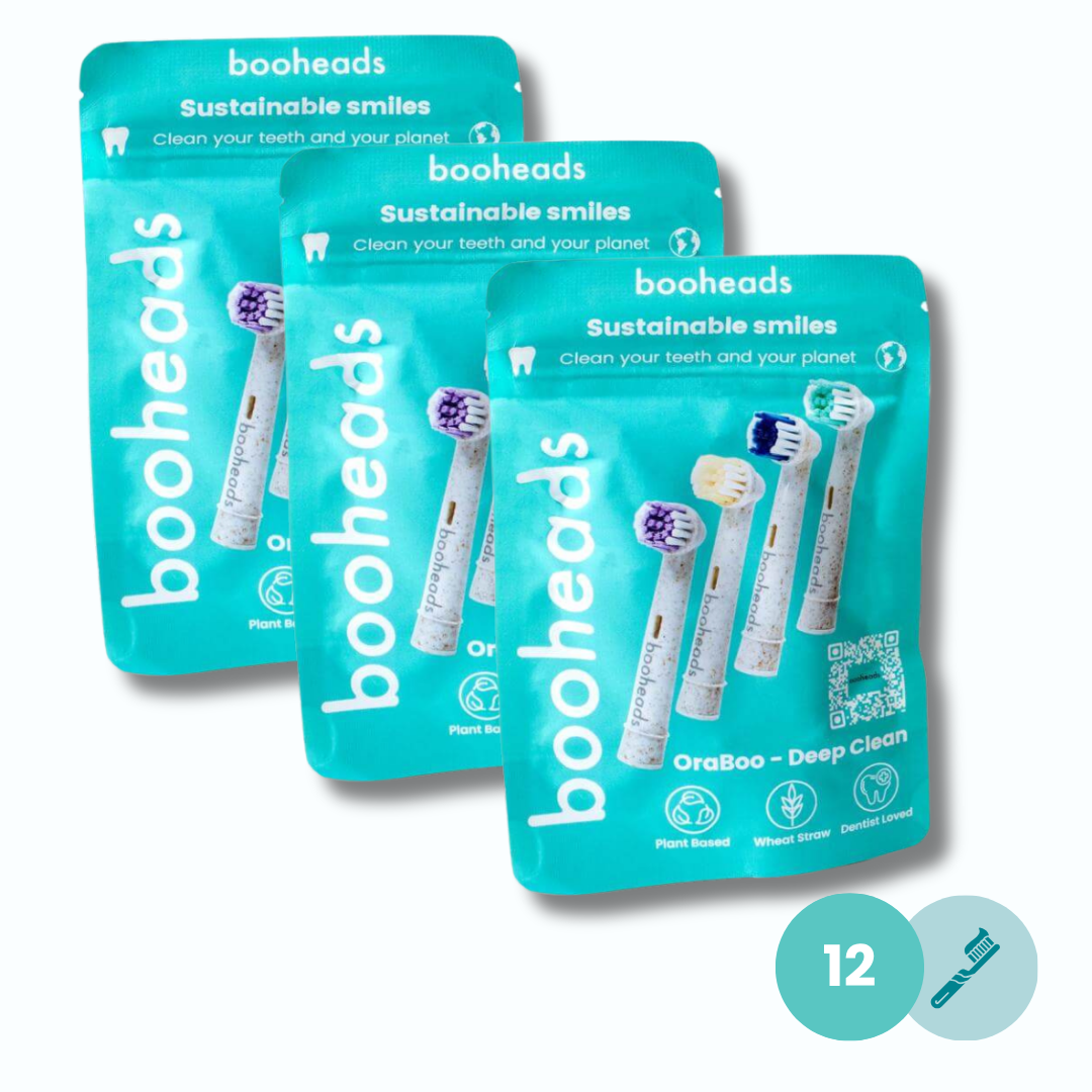 Oraboo - Wheat Straw Plant Based Electric Toothbrush Heads Compatible with OralB* 4PK