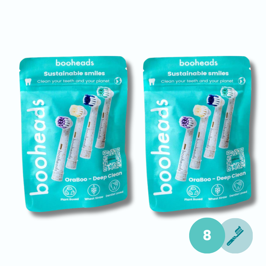 Oraboo - Wheat Straw Plant Based Electric Toothbrush Heads Compatible with OralB* 4PK