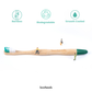 booheads - 1PK - Bamboo Toothbrushe - Green | Biodegradable, bamboo and plant-based