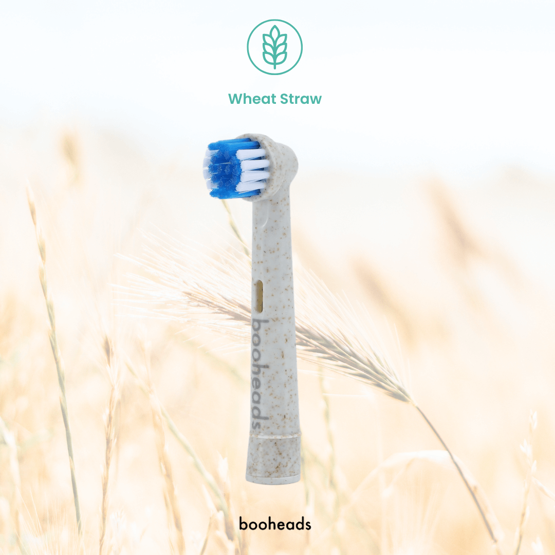 booheads wheat straw toothbrush on a natural background