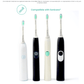 Two black and two white electric toothbrushes on a white background with Sonicare branding.