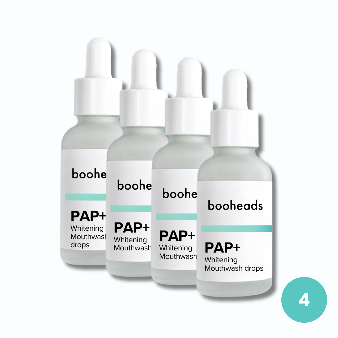 booheads PAP+ Whitening Mouthwash Drops 30ml – 4-pack