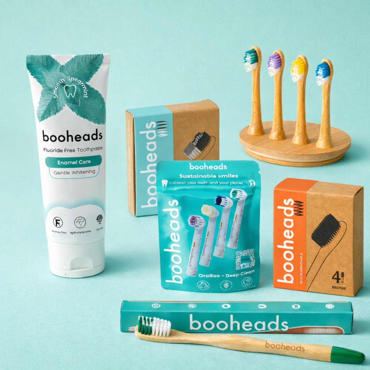 booheads - bamboo electric toothbrush heads