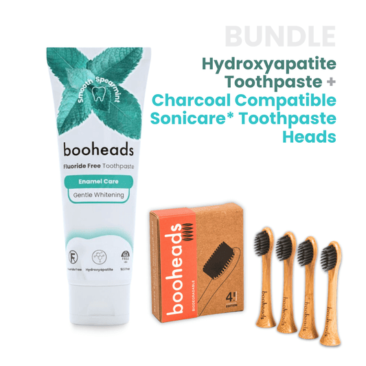 Hydroxyapatite Toothpaste + Charcoal Bamboo Heads Compatible with Sonicare*  Bundle