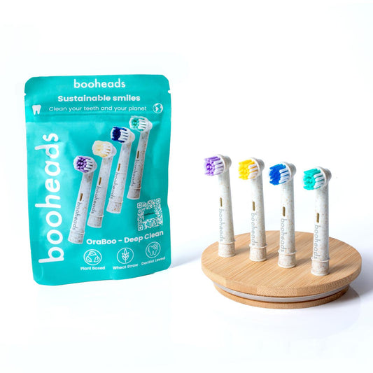 Oraboo - Wheat Straw Plant Based Electric Toothbrush Heads Compatible with OralB* 4PK