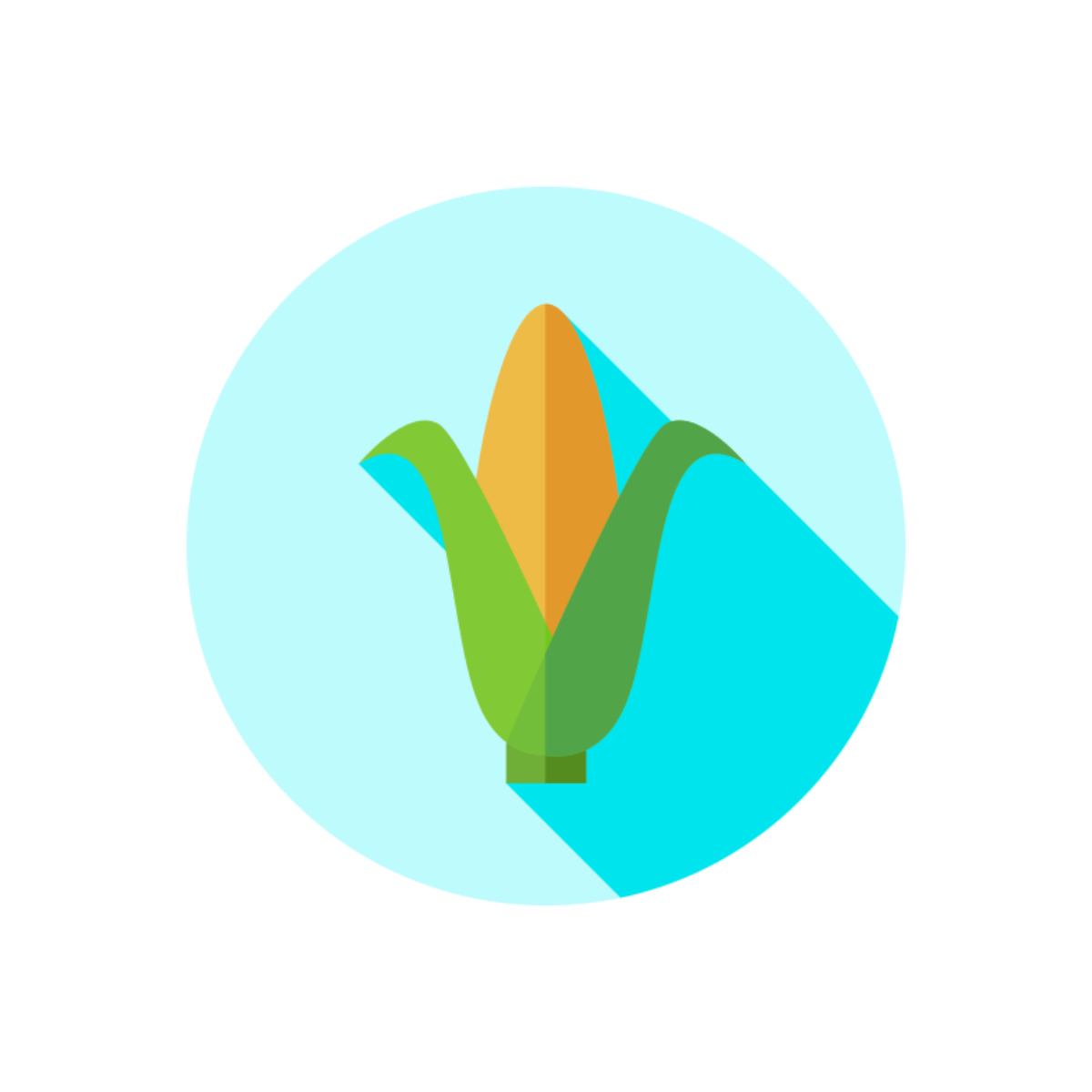 Corn icon on a blue and green gradient background