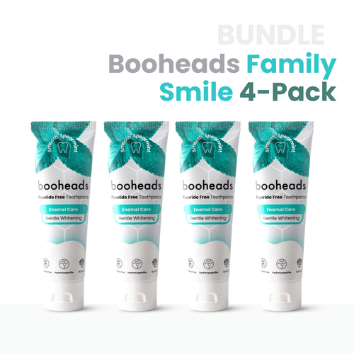 booheads Family Smile 4-pack hydroxyapatite toothpaste tubes