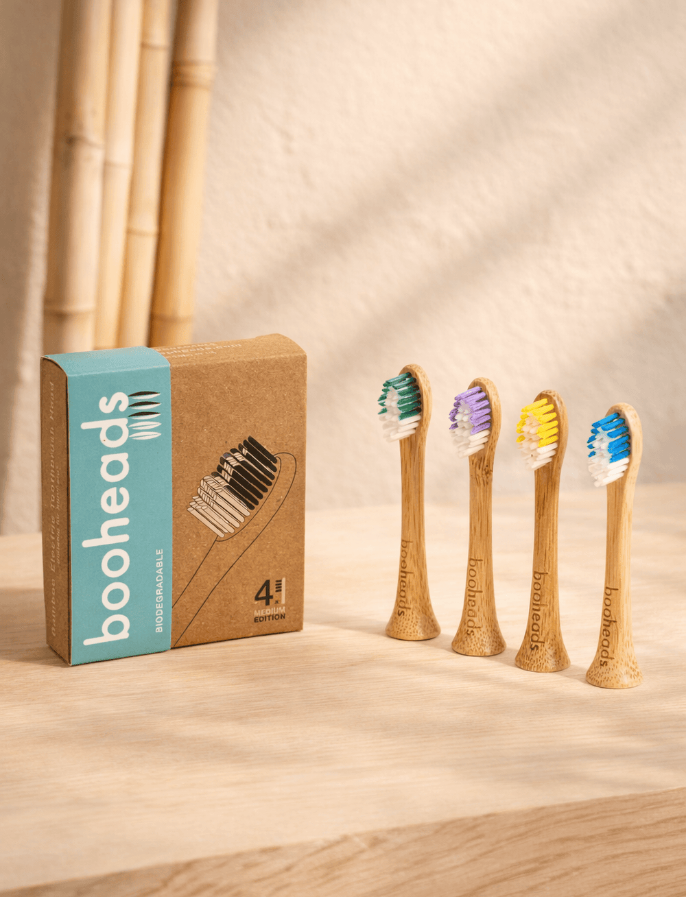 booheads - bamboo electric toothbrush heads