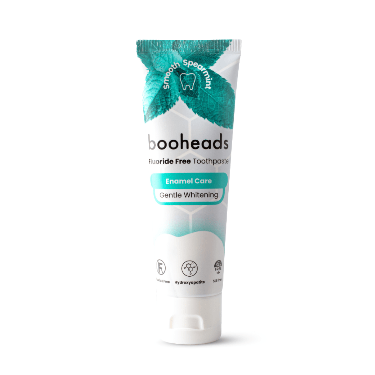 booheads hydroxyapatite toothpaste tube on a white background