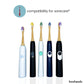 Set of five booheads electric toothbrushes with compatibility for Sonicare on a white background