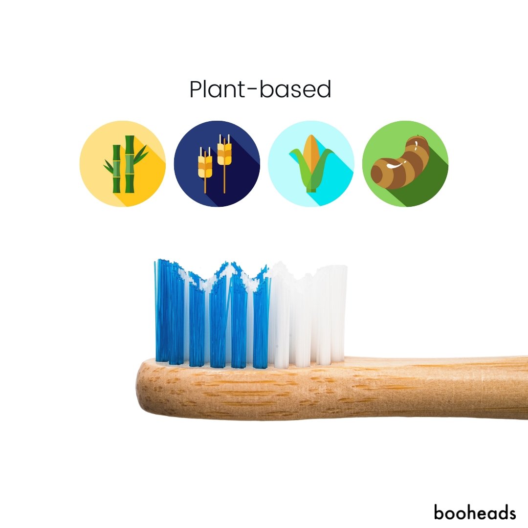 booheads bamboo electric toothbrush heads, deep clean, on a white background
